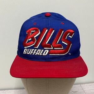 Vintage Buffalo Bills Team NFL Snapback Hat Blue Red Embroidered Cap Mens OSFM
